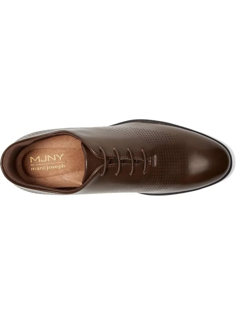 Marc Joseph Men's Brown Napa Leather Closed Toe Casual Oxford Block Heel Shoes